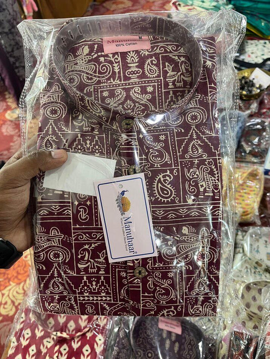 Maroon Mandana Long Kurta