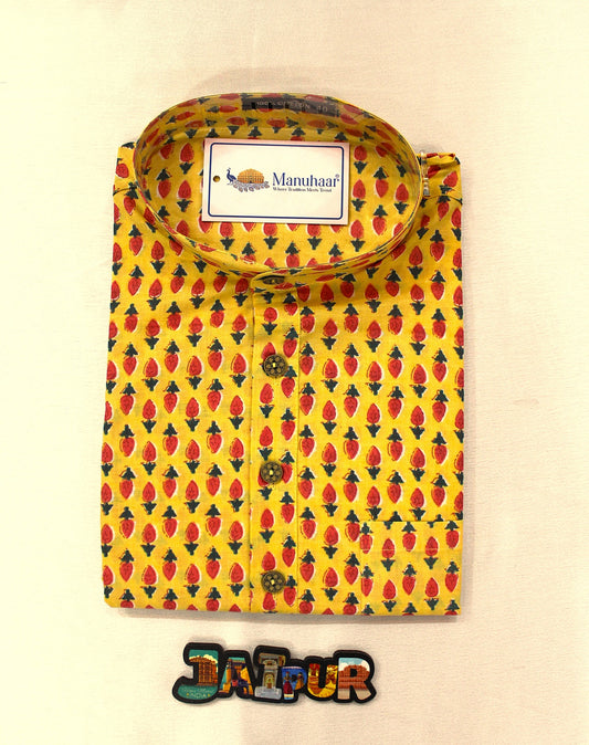 Yellow Short Kurta