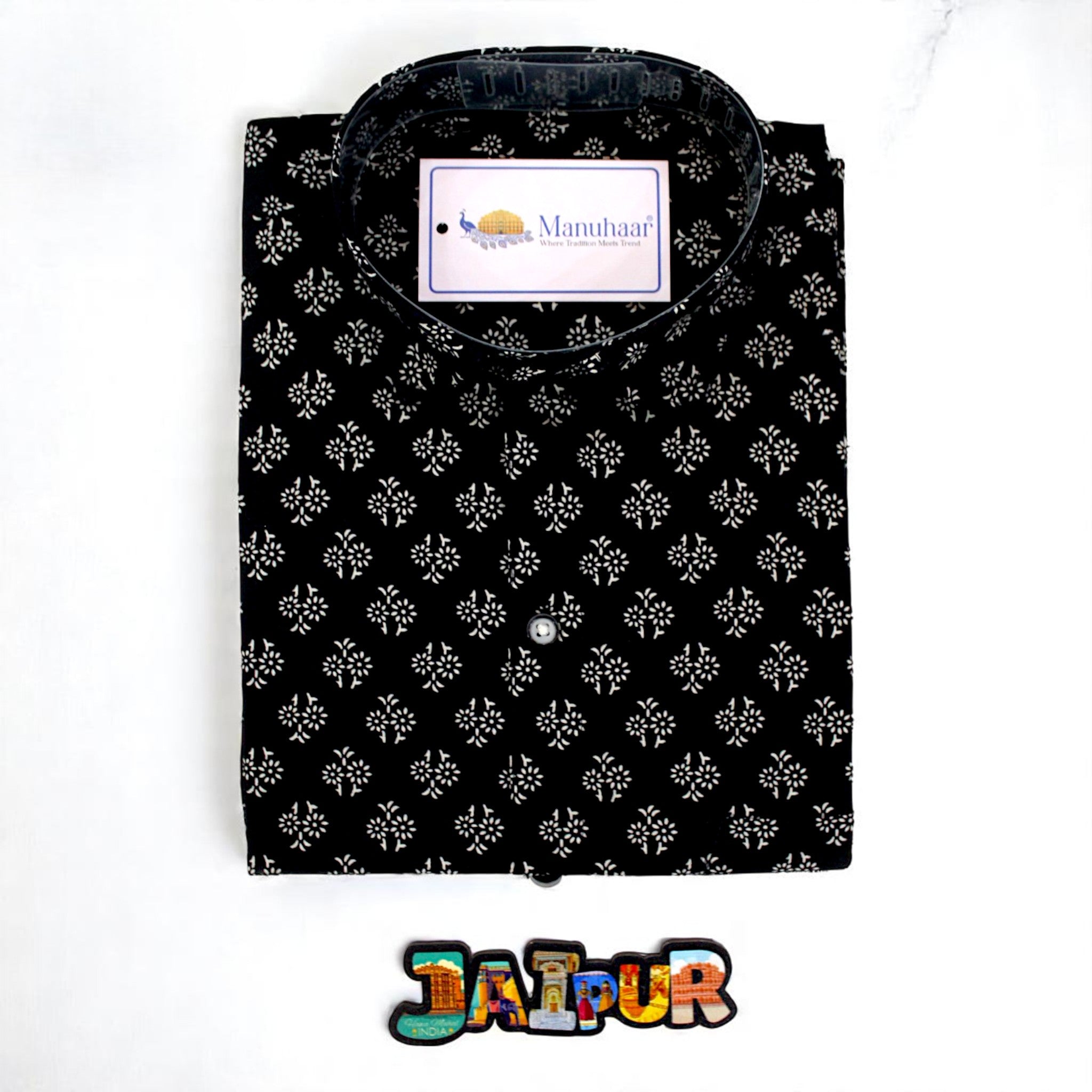 Black Snowdrop Flower Half Shirt