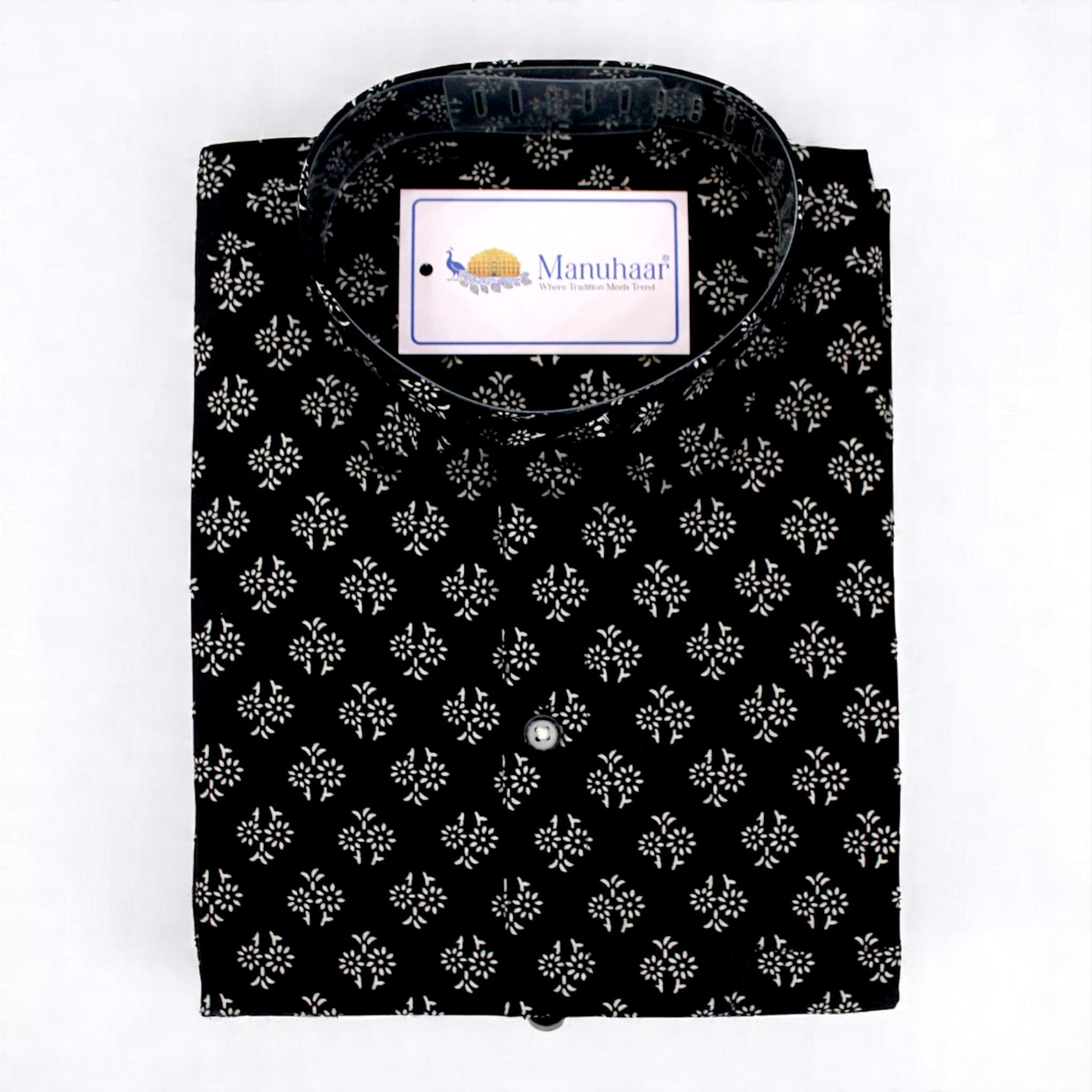 Black Snowdrop Flower Half Shirt