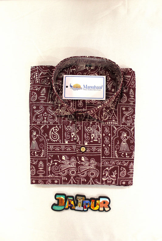 Maroon Mandana Half Shirt