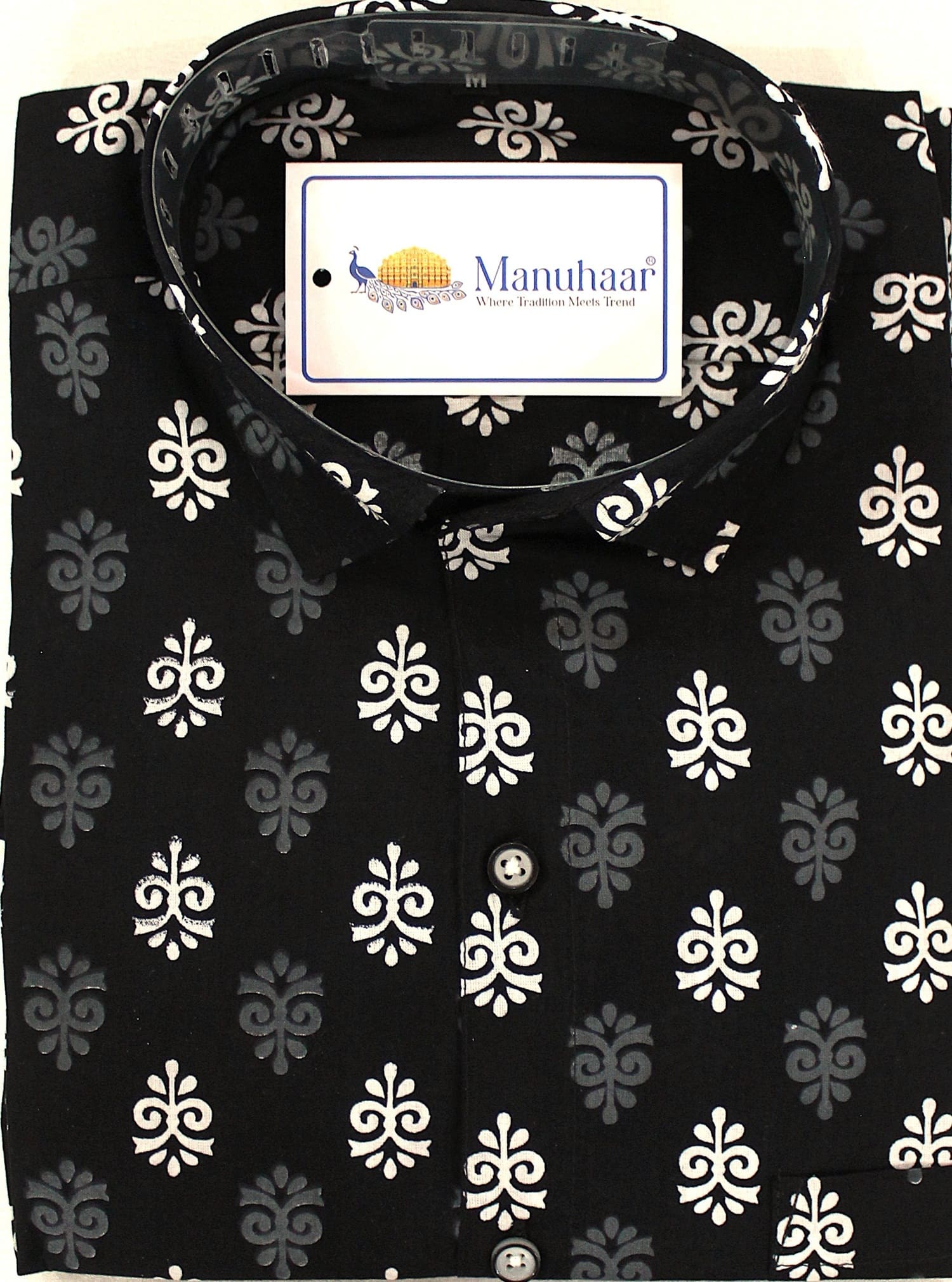 Black Leaf Half Shirt
