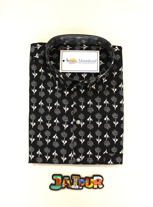 Black Rose Half Shirt