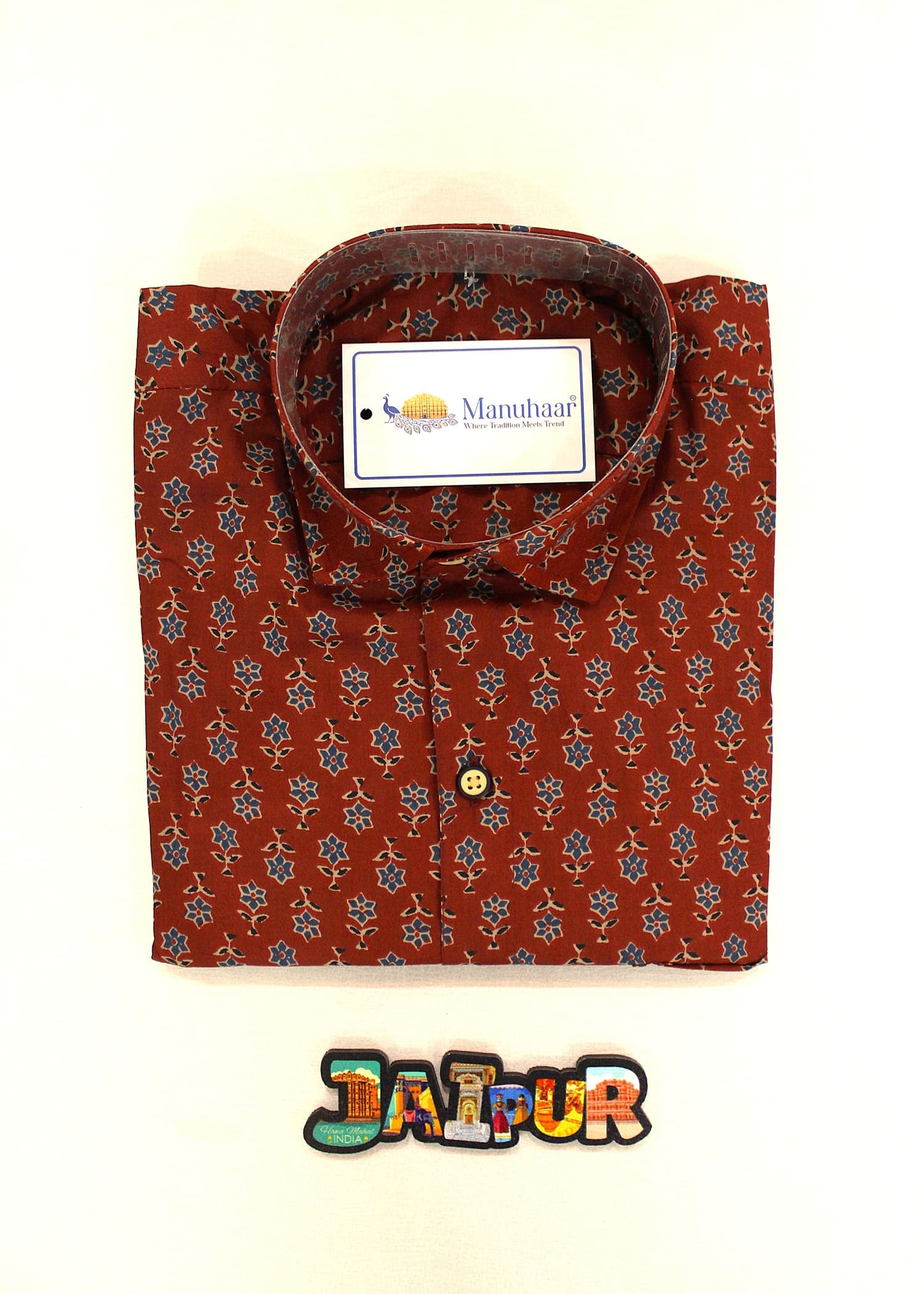 Maroon Bluebell Flower Half Shirt