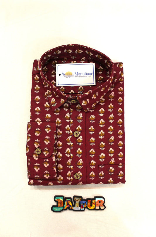Maroon Marigold Full Shirt