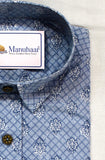 Sky Blue Floral Full Shirt
