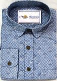 Sky Blue Floral Full Shirt