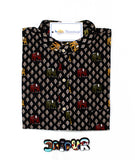 Royal Sanganeri Black Long Kurta