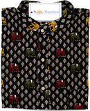 Royal Sanganeri Black Long Kurta