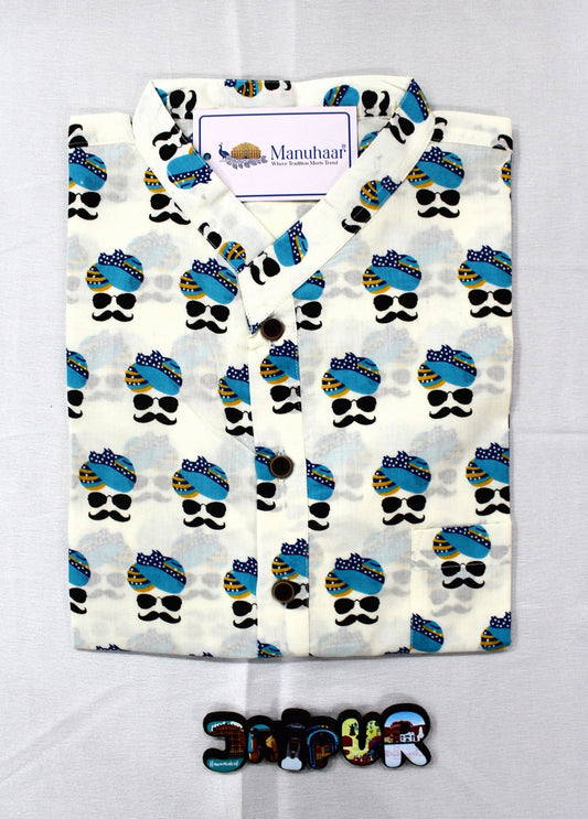 Blue Pagdi Short Kurta