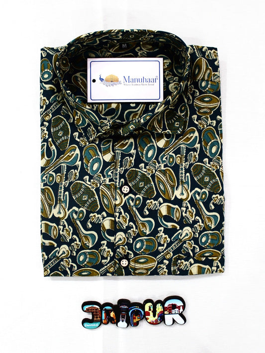 Musical Green Half Shirt