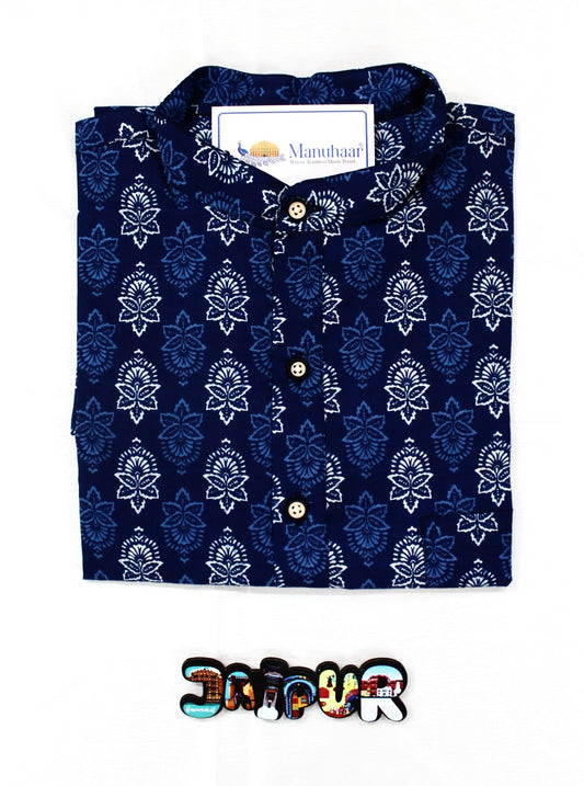 Indigo Carnation Short Kurta