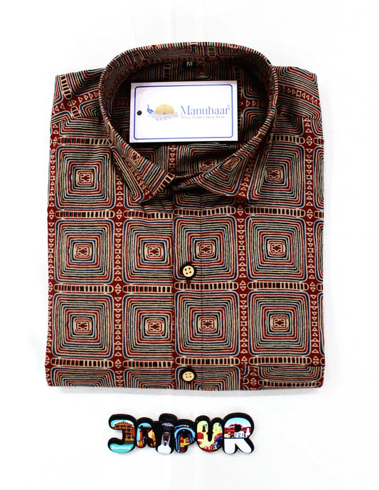 Mordern Fusion Maroon Half Shirt