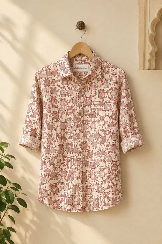 cotton full sleeve printed shirts for men
