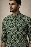 Mehandi Green Printed Short Kurta