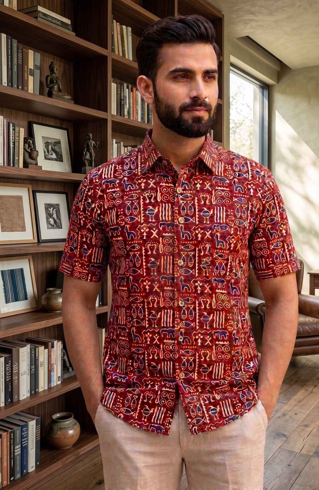 half shirt for men 