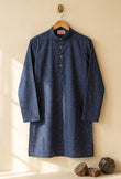 Blue Dotted Long Kurta