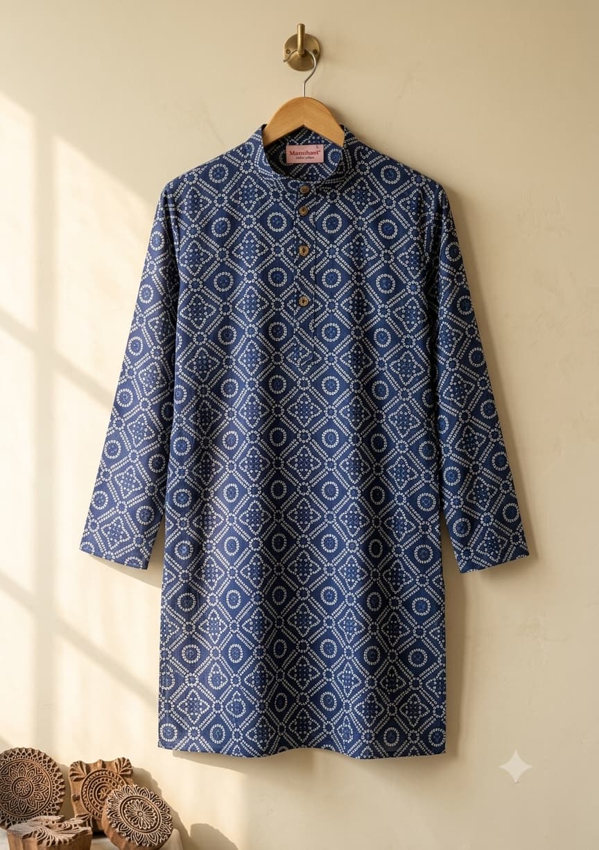 Blue Bandage Long Kurta