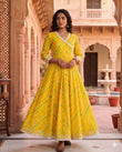 Yellow Leheriya Anarkali