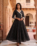 Floral Black Long Anarkali