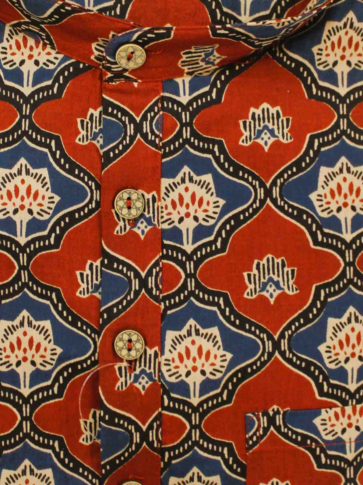 Jaipur print red short kurta for men – Manuhaar