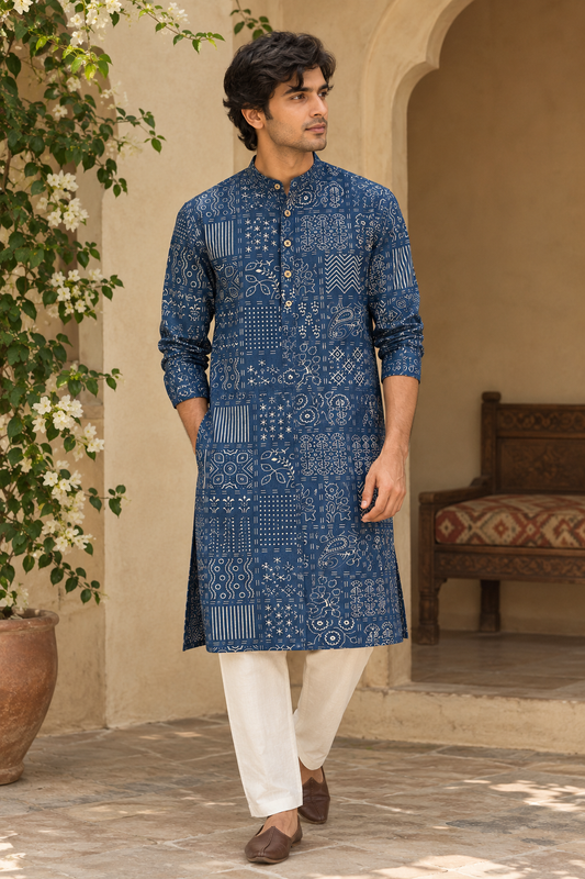 Blue Mandana Long Kurta