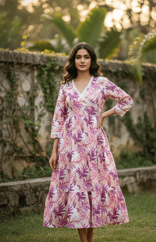 Purple Aura Floral Anarkali