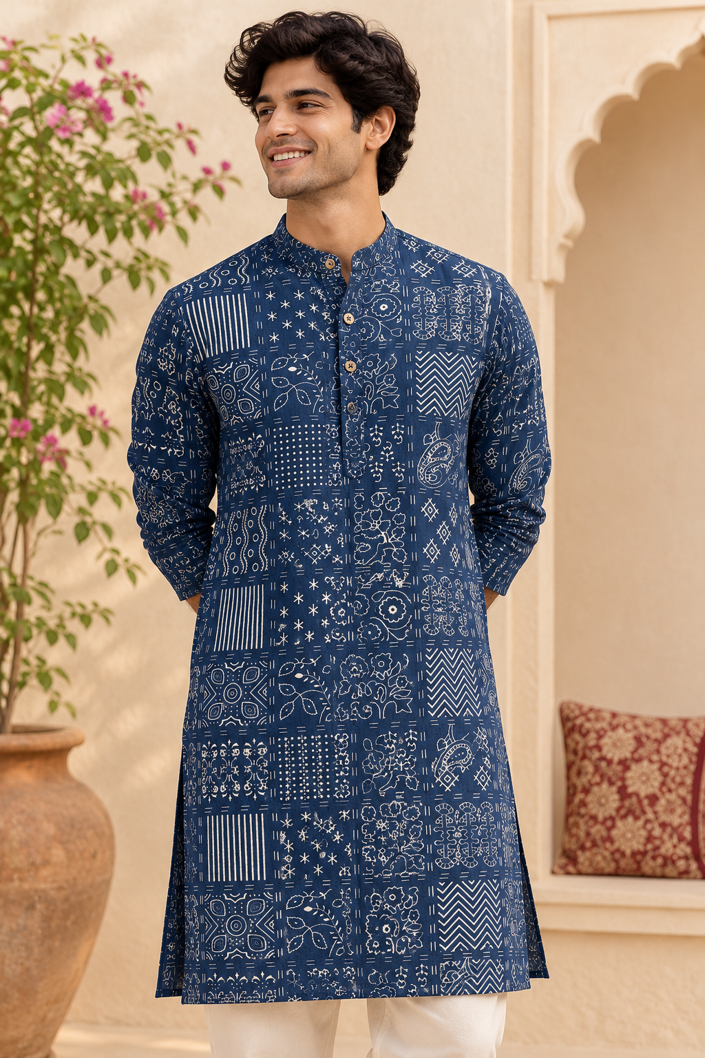 Blue Mandana Long Kurta