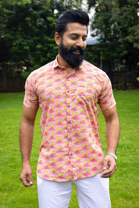 Royal Pink Pagdi Half Shirt