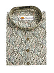 Men's Off-White Pastel Print Short Kurta