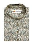 Men's Off-White Pastel Print Short Kurta